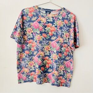 Vintage Jordache Ribbed Floral Tee
